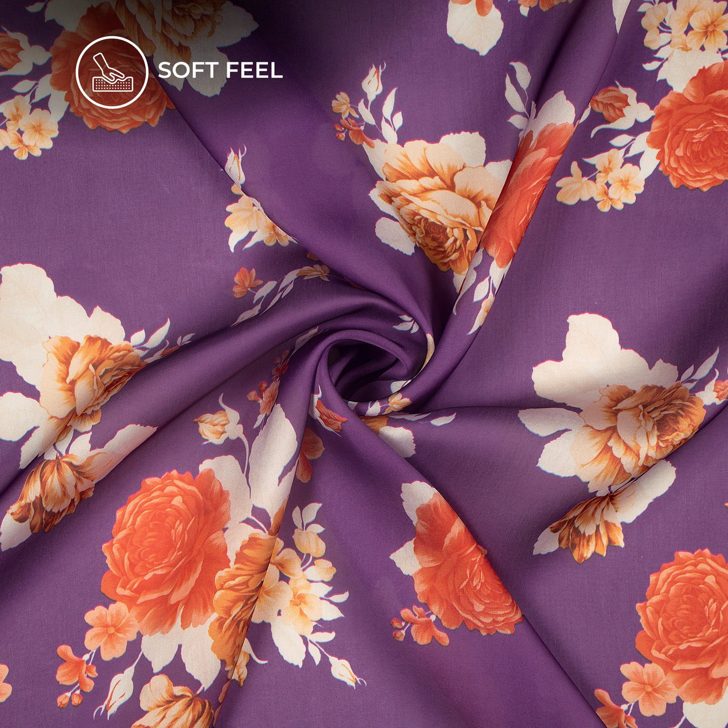 Clusters Of Vintage Floral Digital Print Lightweight Georgette Fabric