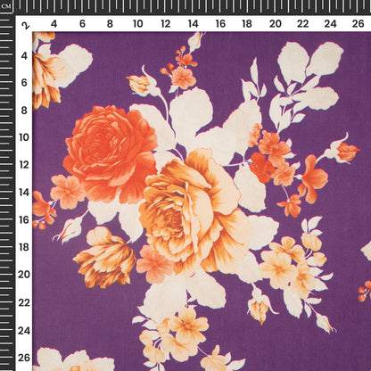 Clusters Of Vintage Floral Digital Print Lightweight Georgette Fabric