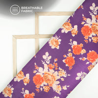 Clusters Of Vintage Floral Digital Print Lightweight Georgette Fabric