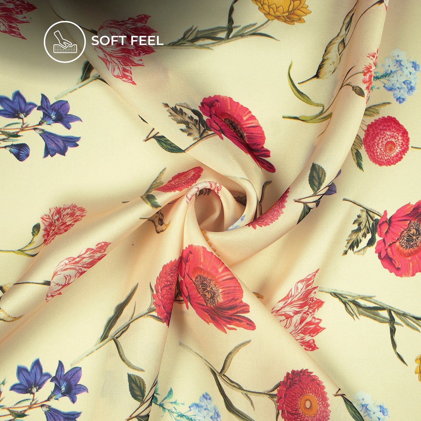 Anciant Botanical Floral Digital Print Lightweight Georgette Fabric