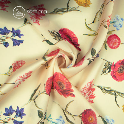 Anciant Botanical Floral Digital Print Lightweight Georgette Fabric