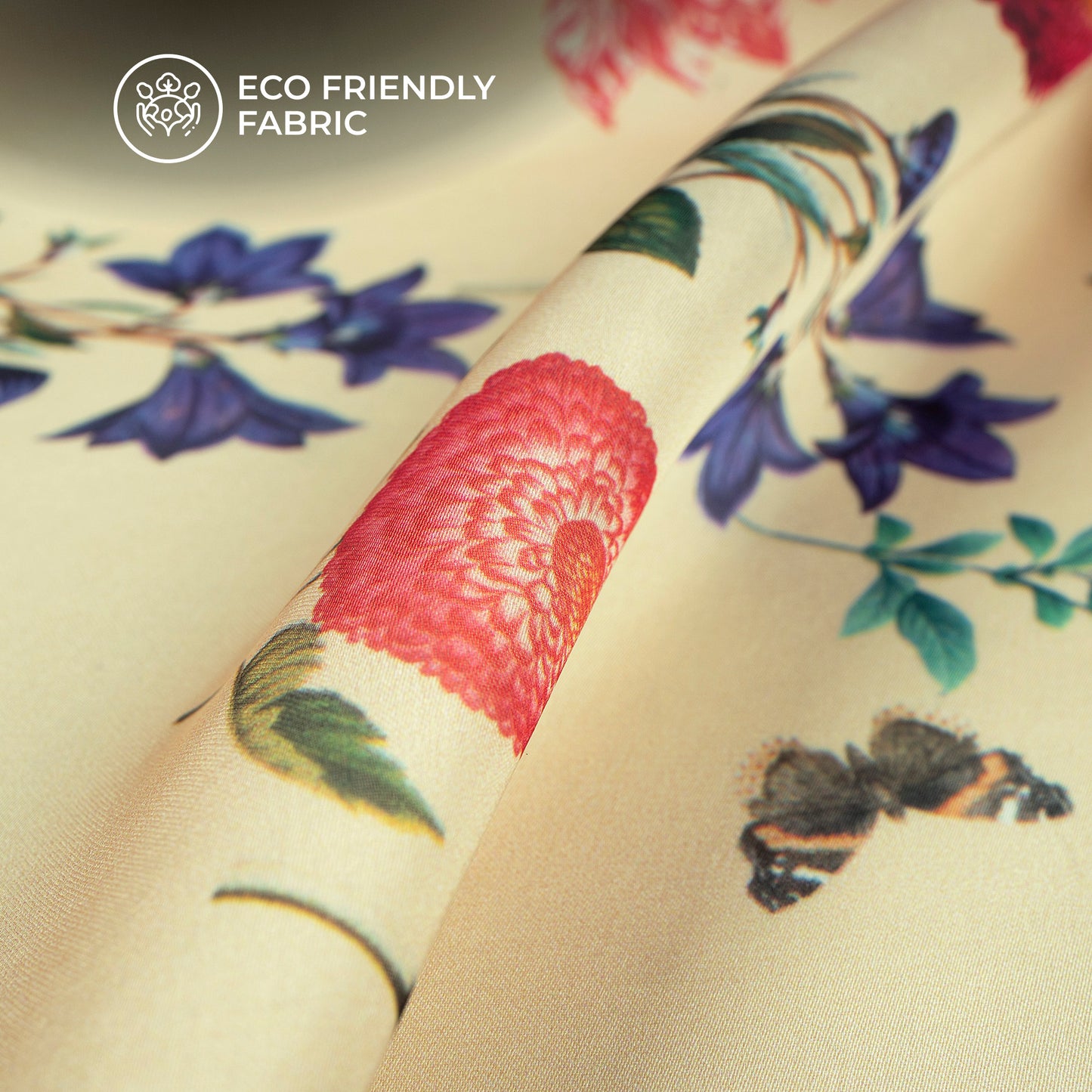 Anciant Botanical Floral Digital Print Lightweight Georgette Fabric