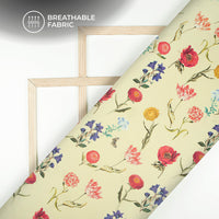 Anciant Botanical Floral Digital Print Lightweight Georgette Fabric