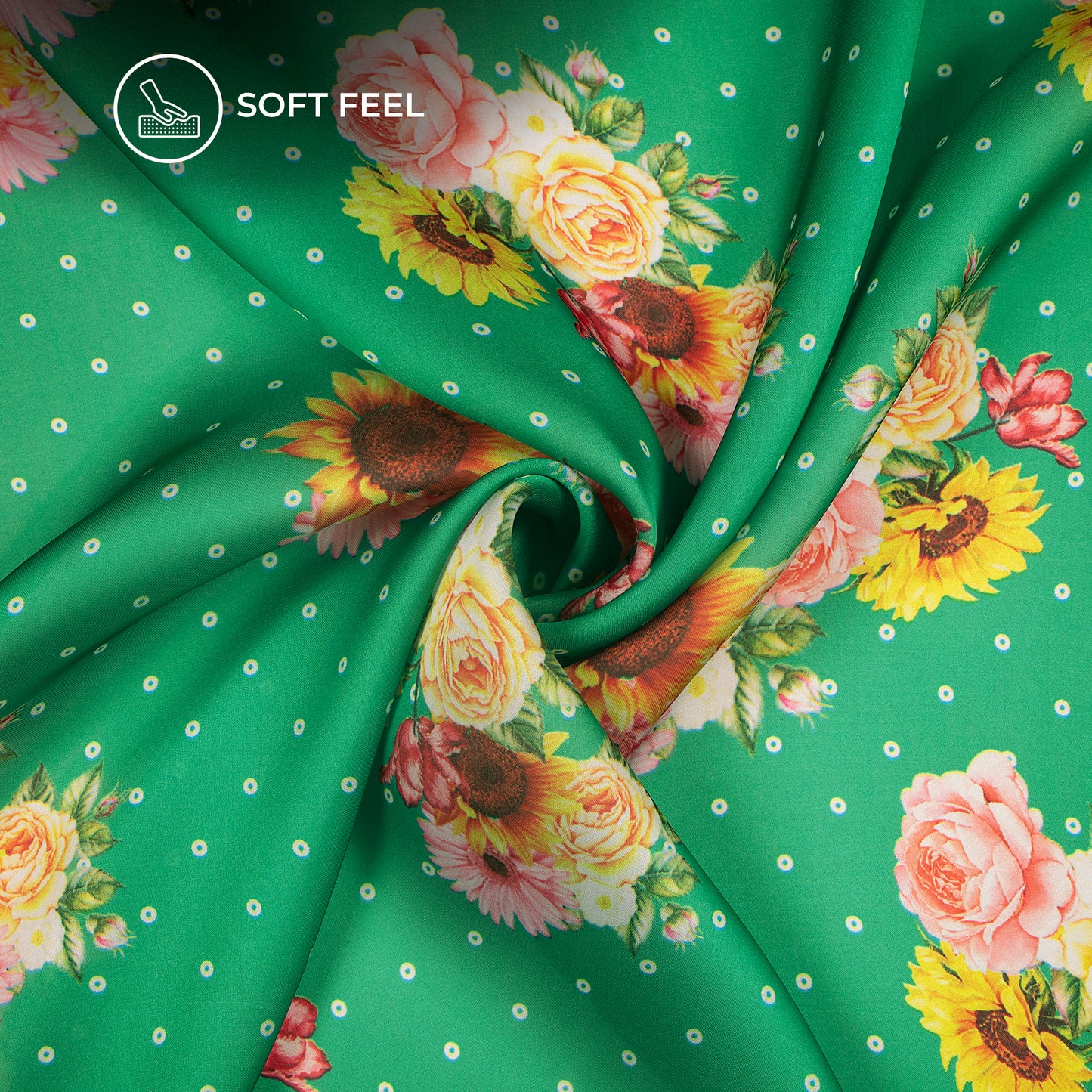 Beautiful Rose Flower Digital Print Lightweight Georgette Fabric