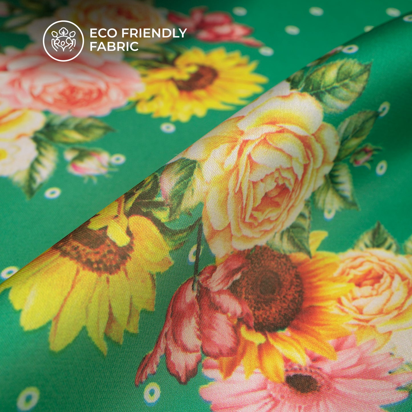 Beautiful Rose Flower Digital Print Lightweight Georgette Fabric