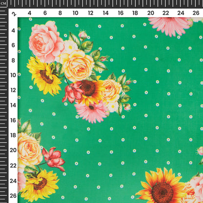 Beautiful Rose Flower Digital Print Lightweight Georgette Fabric