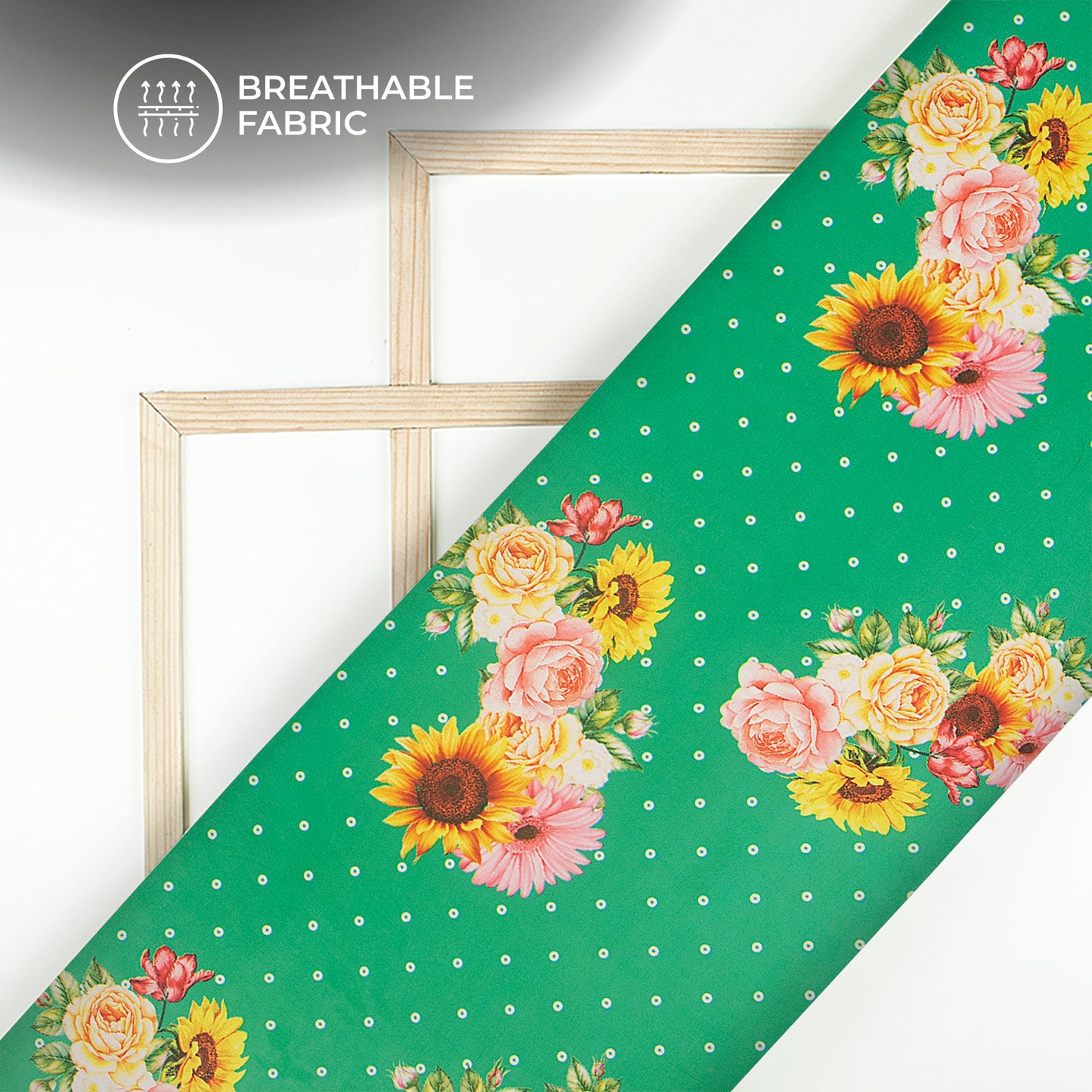 Beautiful Rose Flower Digital Print Lightweight Georgette Fabric