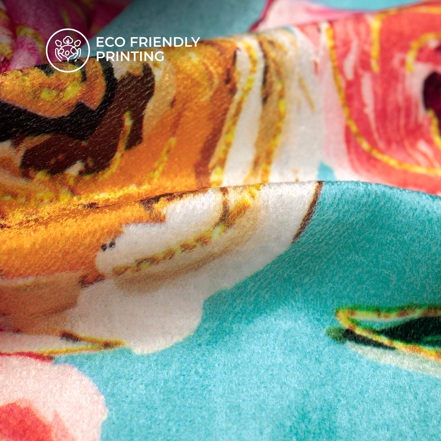 Seamless Painterly Roses Digital Print Premium Velvet Fabric