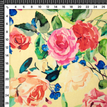 2026 Trendy Seamless Floral Digital Print Premium Velvet Fabric