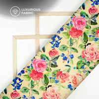 2026 Trendy Seamless Floral Digital Print Premium Velvet Fabric