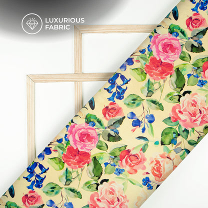 2026 Trendy Seamless Floral Digital Print Premium Velvet Fabric