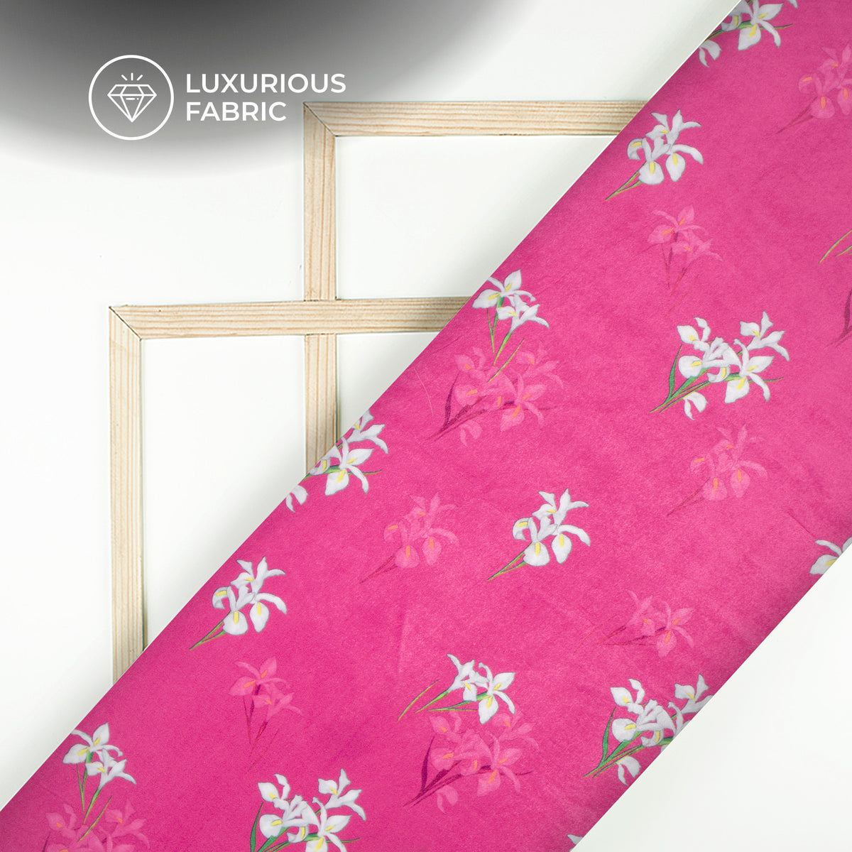 Beautiful Lilly Floral Digital Print Velvet Fabric (Width 54 Inches)