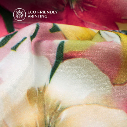 All Over Seamless Floral Digital Print Velvet Fabric (Width 58 Inches)