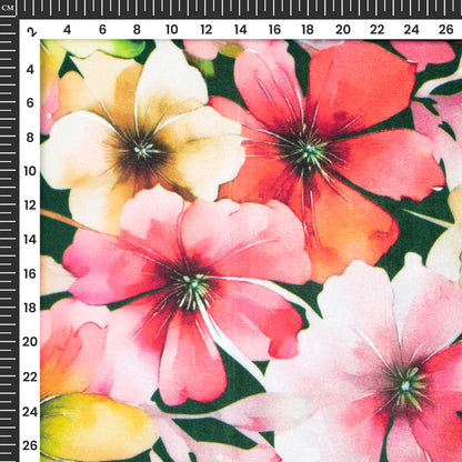 All Over Seamless Floral Digital Print Velvet Fabric (Width 58 Inches)