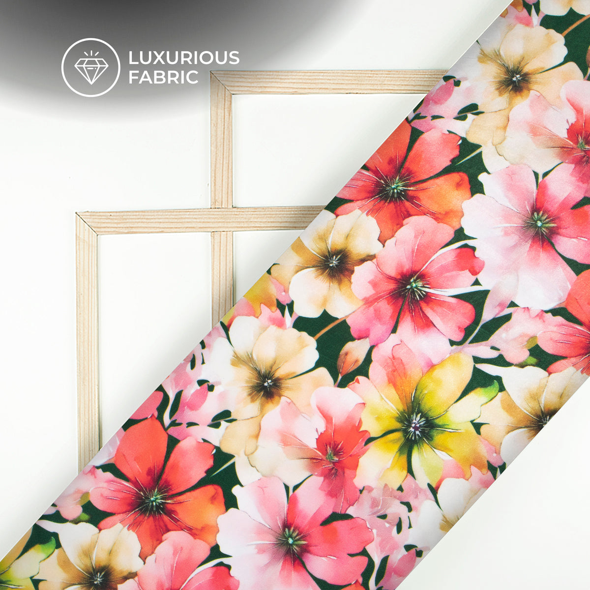 All Over Seamless Floral Digital Print Velvet Fabric (Width 54 Inches)