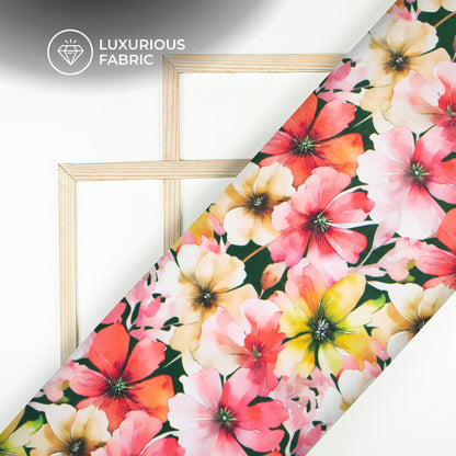 All Over Seamless Floral Digital Print Velvet Fabric (Width 58 Inches)