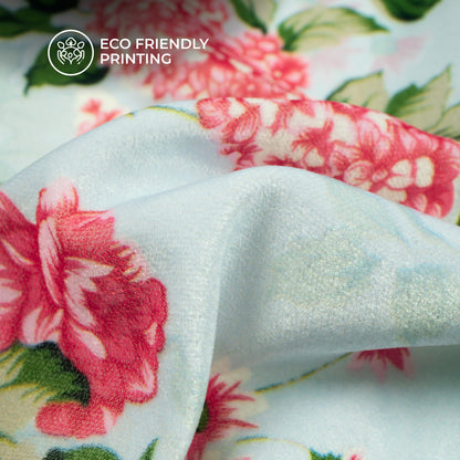 Vinateg Floral Digital Print Velvet Fabric (Width 58 Inches)