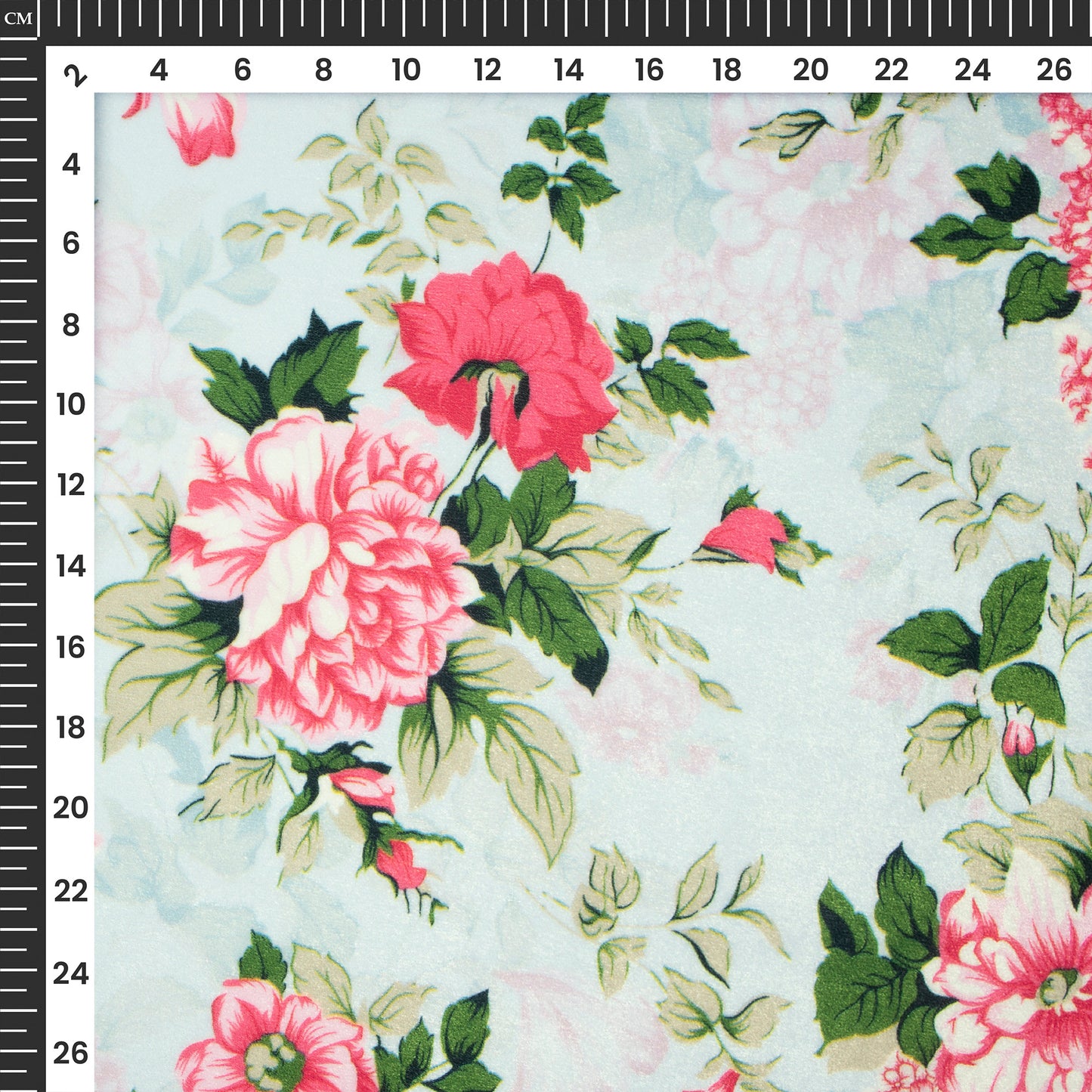 Vinateg Floral Digital Print Velvet Fabric (Width 54 Inches)