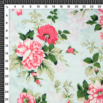 Vinateg Floral Digital Print Velvet Fabric (Width 58 Inches)