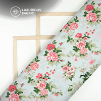 Vinateg Floral Digital Print Velvet Fabric (Width 58 Inches)
