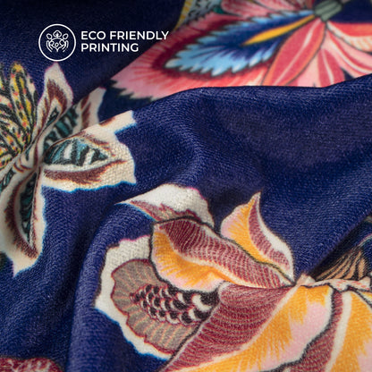 Anciant Creative Floral Digital Print Velvet Fabric (Width 58 Inches)