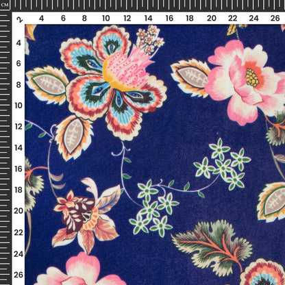 Anciant Creative Floral Digital Print Velvet Fabric (Width 58 Inches)