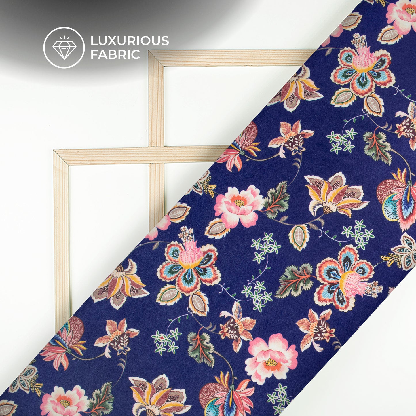 Anciant Creative Floral Digital Print Velvet Fabric (Width 54 Inches)