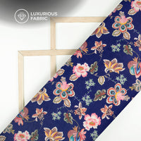 Anciant Creative Floral Digital Print Velvet Fabric (Width 58 Inches)