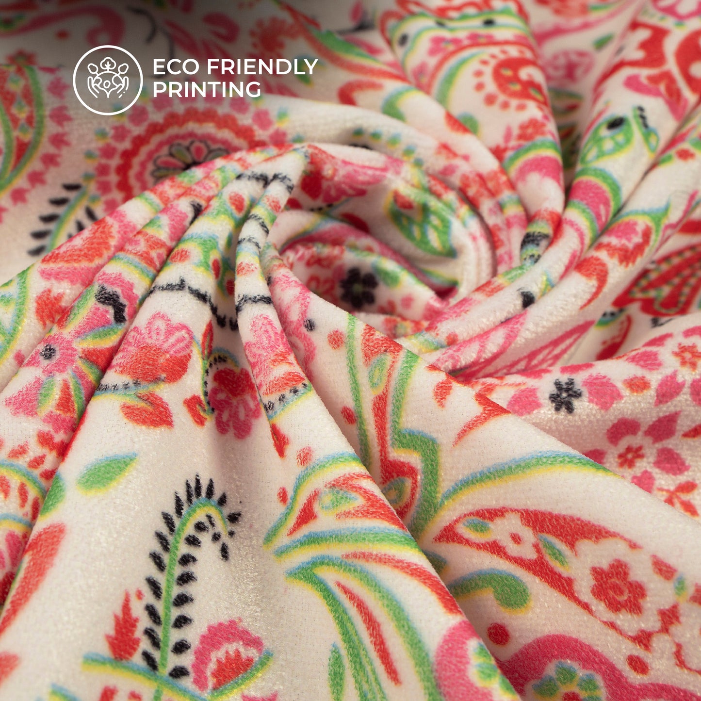 Classic paisley Digital Print Velvet Fabric (Width 54 Inches)