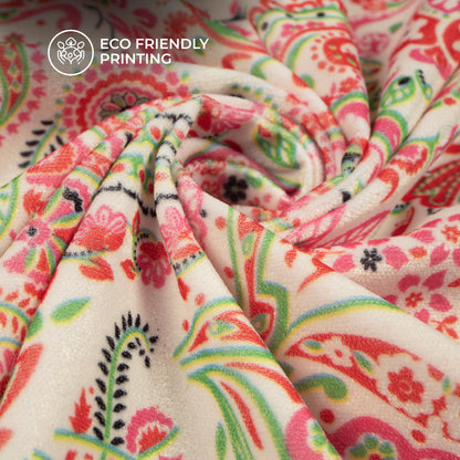 Classic paisley Digital Print Velvet Fabric (Width 58 Inches)