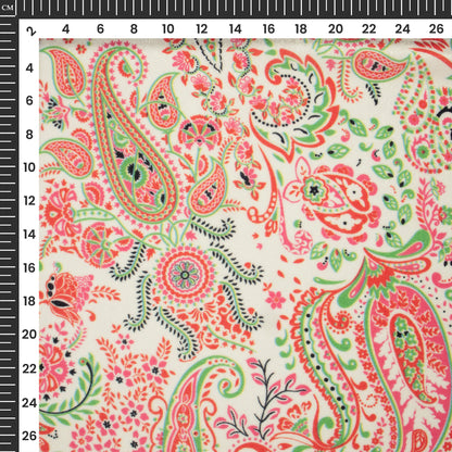 Classic paisley Digital Print Velvet Fabric (Width 58 Inches)
