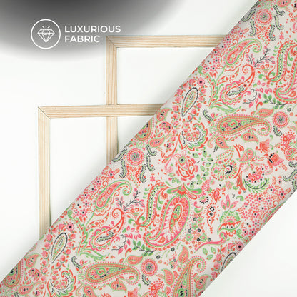 Classic paisley Digital Print Velvet Fabric (Width 58 Inches)