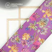 Beautiful Vintage Flowers Digital Print Crepe Silk Fabric