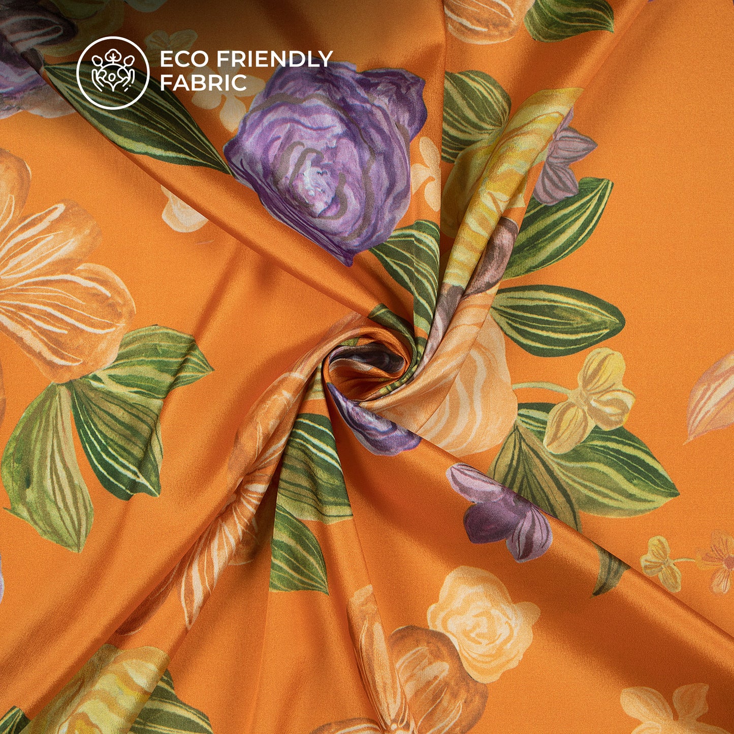 Multi Color Floral Design Digital Print Crepe Silk Fabric