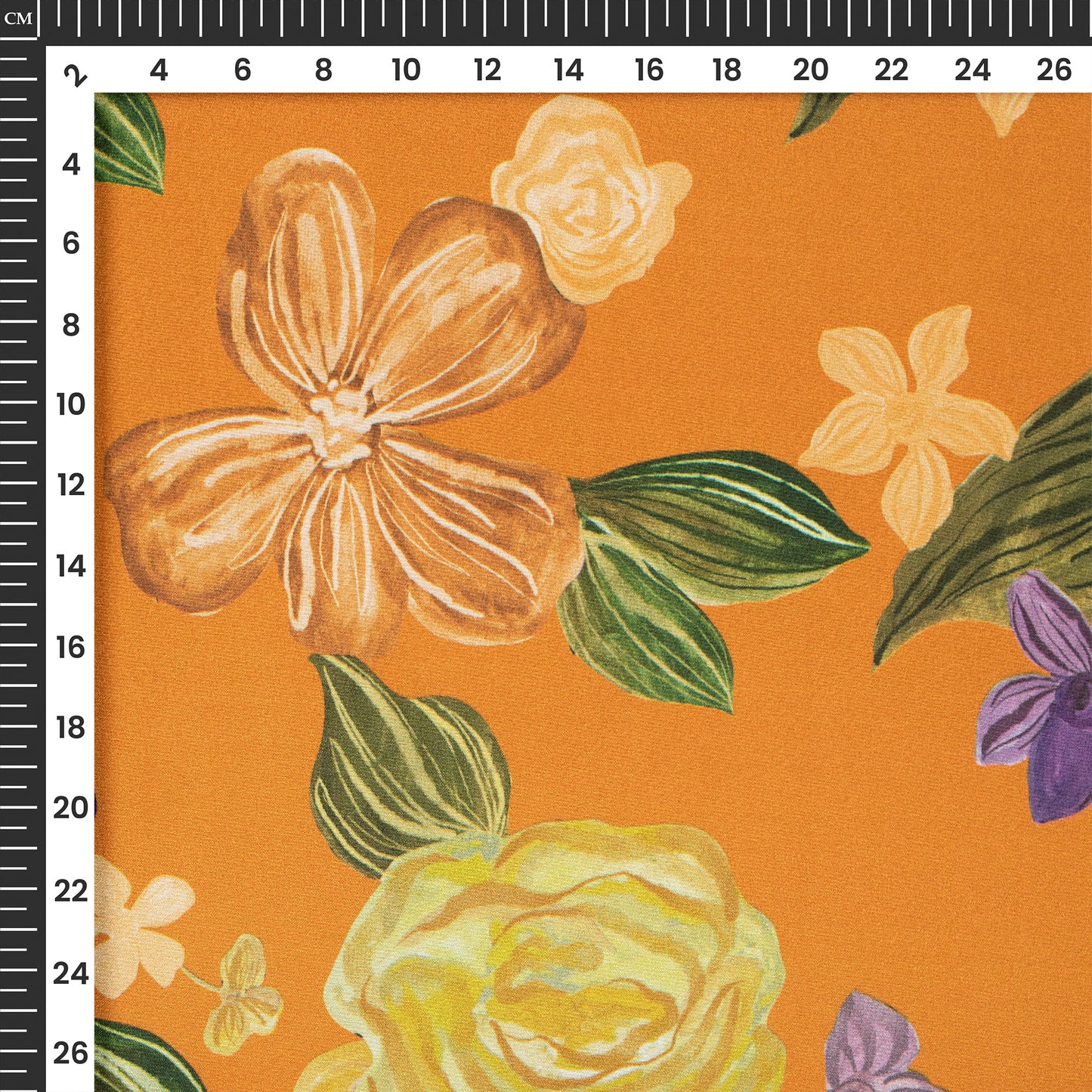 Multi Color Floral Design Digital Print Crepe Silk Fabric