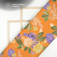 Multi Color Floral Design Digital Print Crepe Silk Fabric