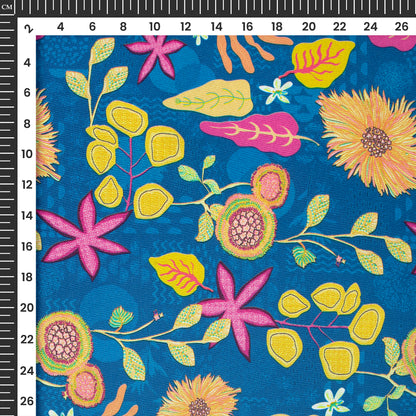 New Quirky Flowers Design Digital Print Crepe Silk Fabric