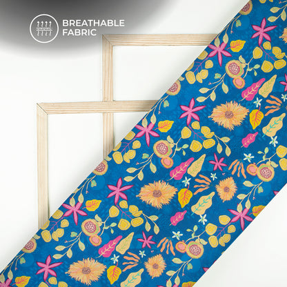 New Quirky Flowers Design Digital Print Crepe Silk Fabric