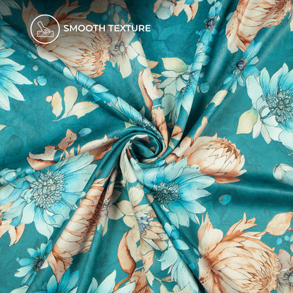 Hanjunzhao Vintage Digital Print Lush Satin Fabric