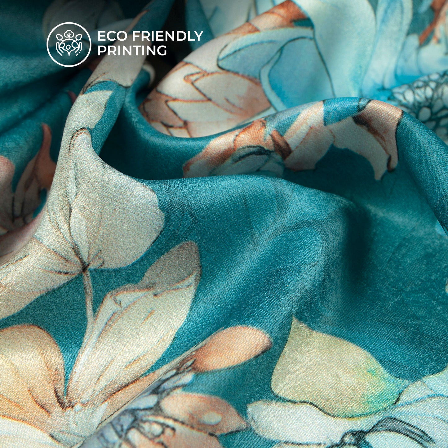 Hanjunzhao Vintage Digital Print Lush Satin Fabric