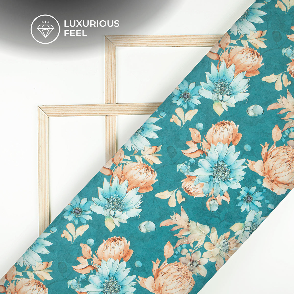 Hanjunzhao Vintage Digital Print Lush Satin Fabric