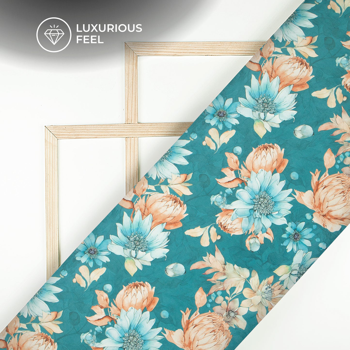 Hanjunzhao Vintage Digital Print Lush Satin Fabric