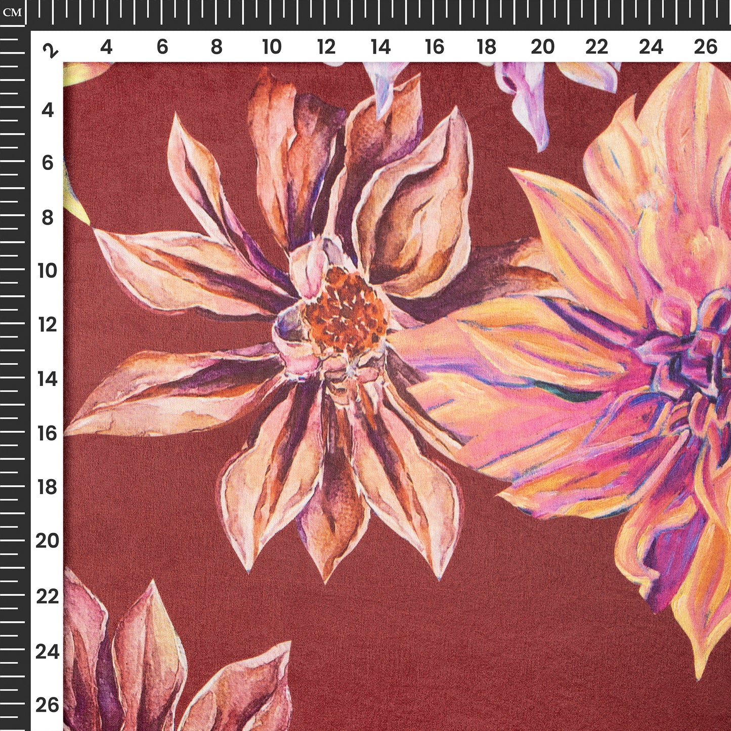 New Flower Design Digital Print Lush Satin Fabric