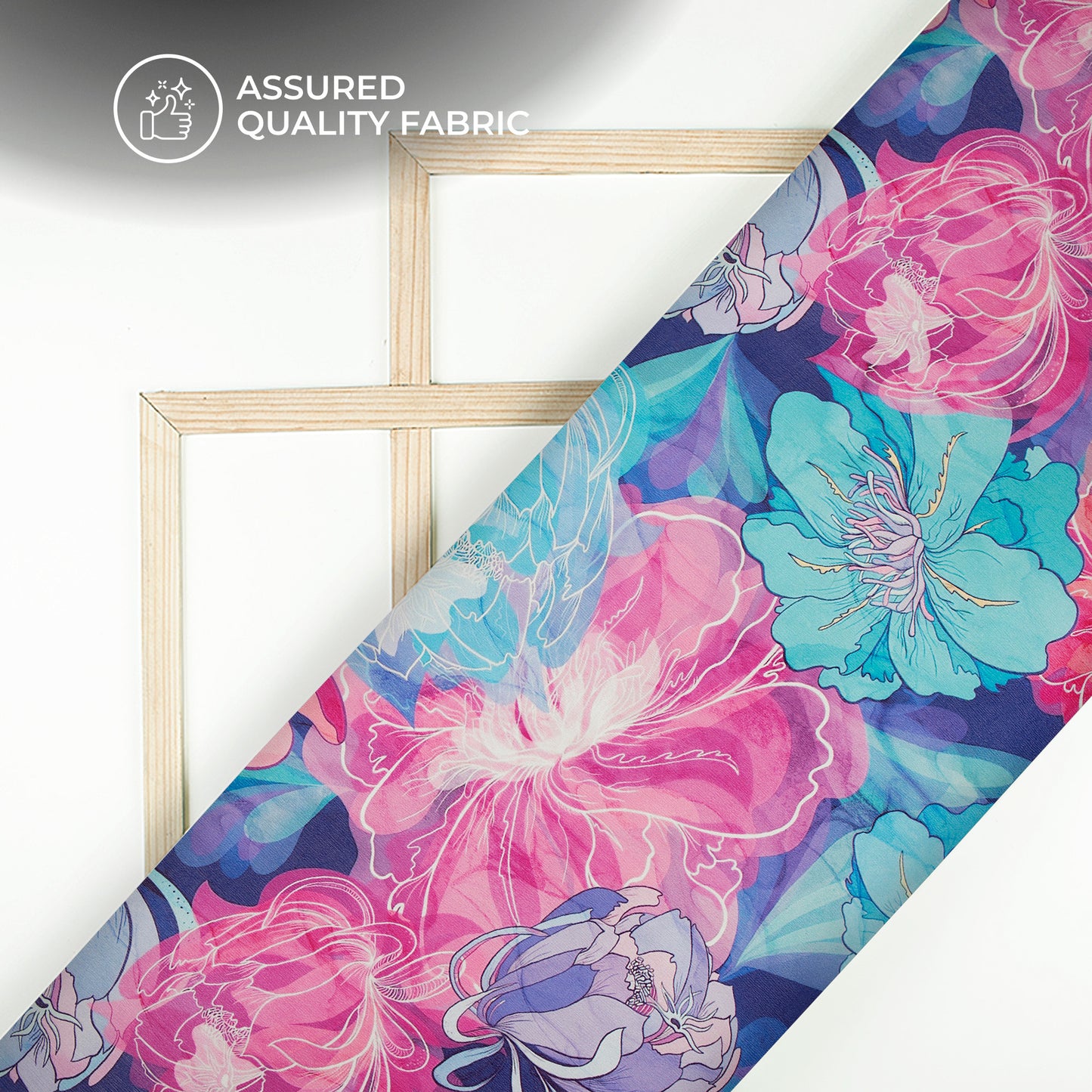 Abstract Floral Digital Print Viscose Chinnon Chiffon Designer Dress Fabric