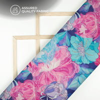 Abstract Floral Digital Print Viscose Chinnon Chiffon Designer Dress Fabric
