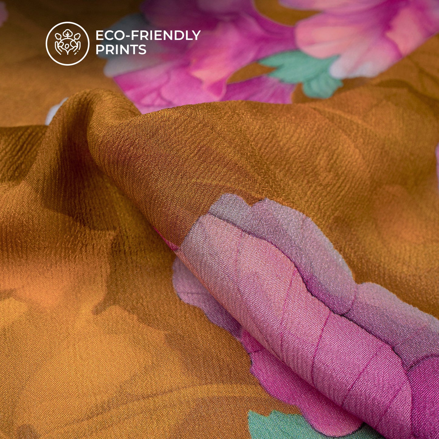 Bloosom Floral Digital Print Viscose Chinnon Chiffon Fabric For DIY Designers