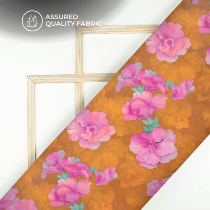 Bloosom Floral Digital Print Viscose Chinnon Chiffon Fabric For DIY Designers