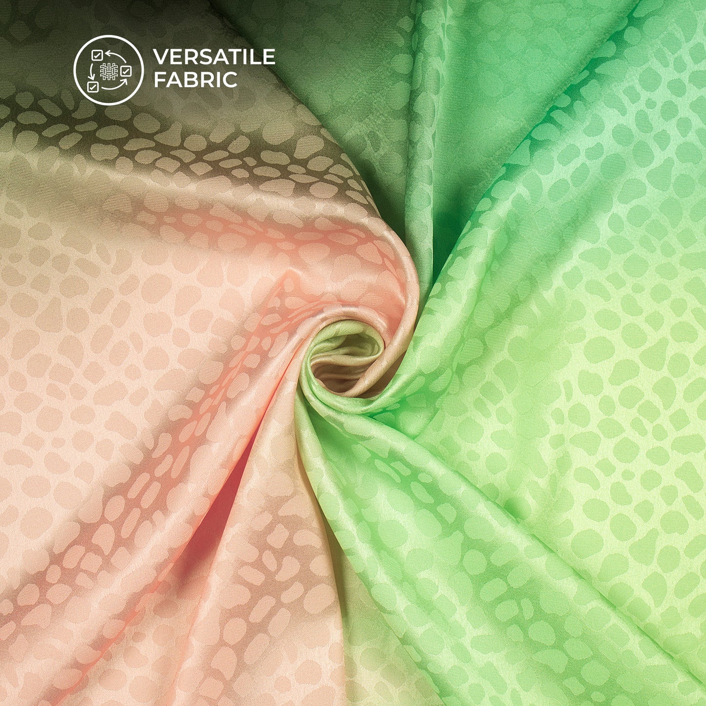 Four Color Shades Ombre Pattern Digital Print Dobby Satin Fabric