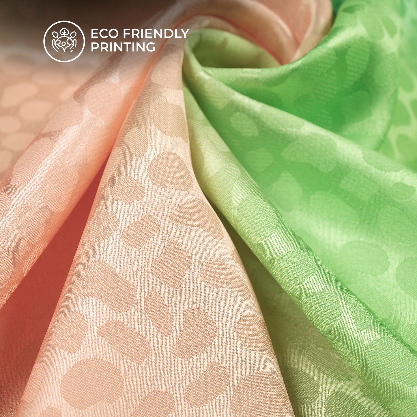 Four Color Shades Ombre Pattern Digital Print Dobby Satin Fabric