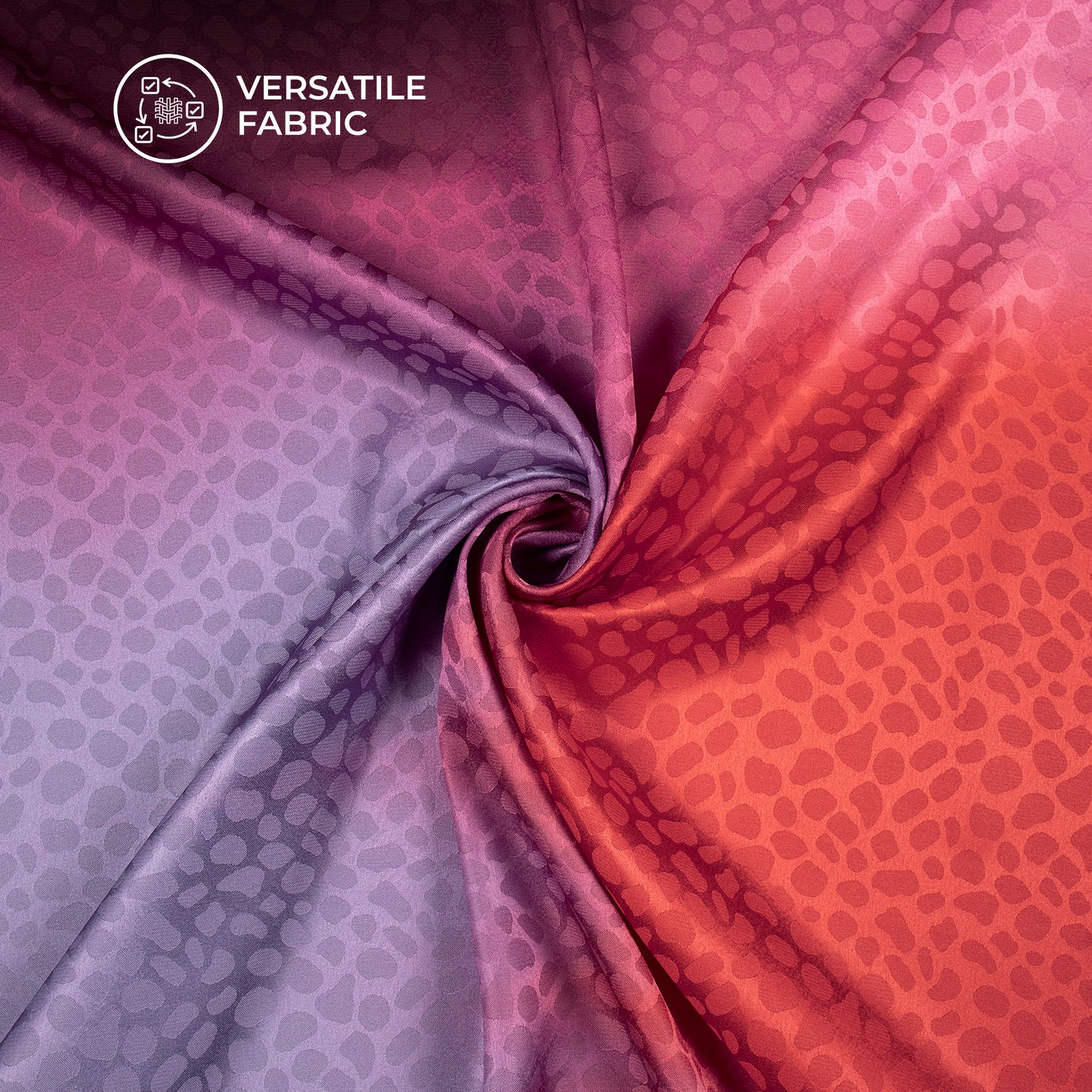 Four Color Shades Ombre Pattern Digital Print Dobby Satin Fabric